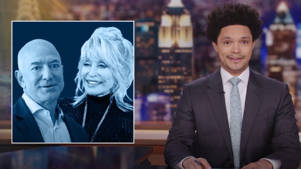 Trevor Noah Mocks Jeff Bezos For Promising Dolly Parton 100 Million