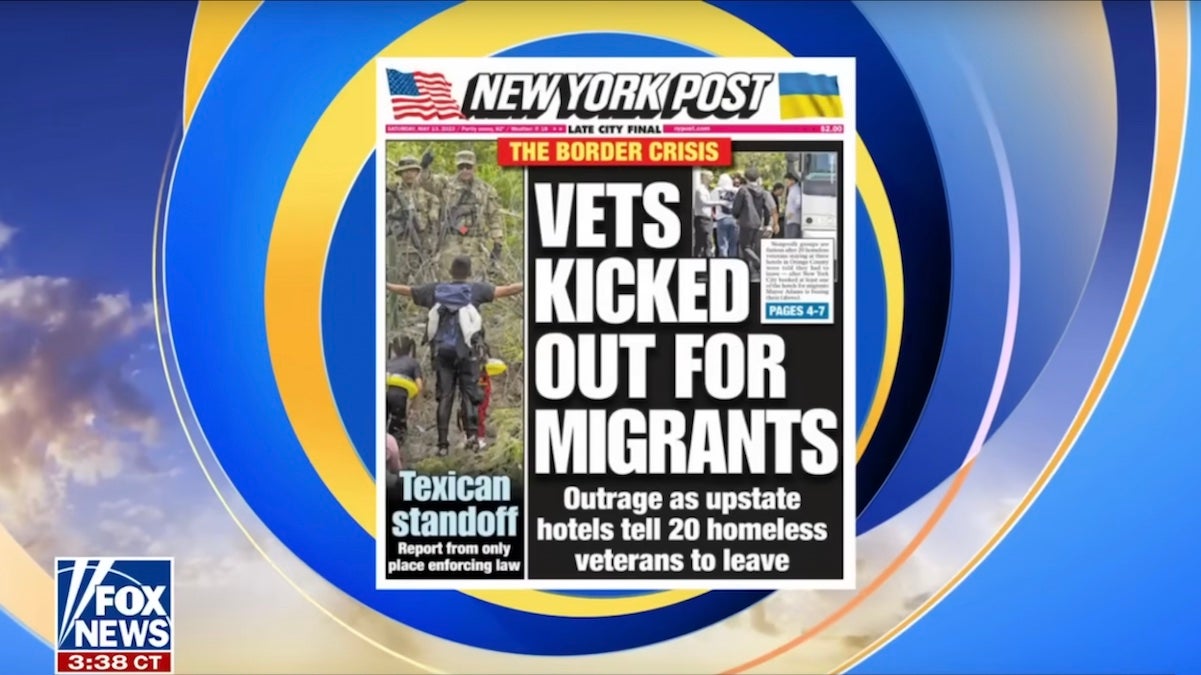 Ny Post Story That Fox News Pushed Of Vets Kicked Out For Migrants Is False