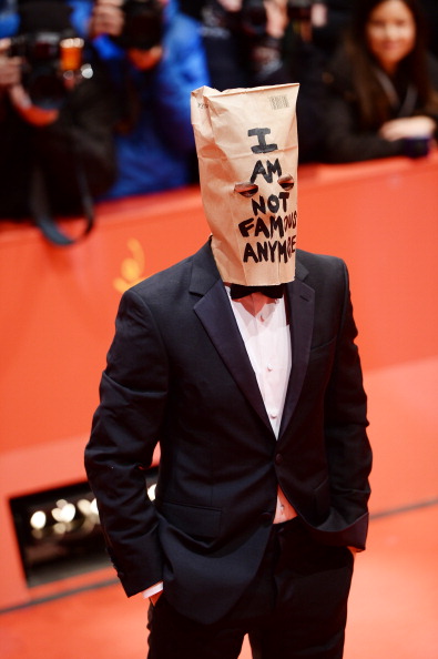 Shia LaBeouf Stays Silent, Bag on Head, During #IAmSorry Performance ...