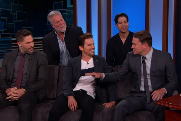 618px x 412px - Magic Mike XXL' Cast Talks Stripping, Porn Names and Seeing Each Other  Naked on 'Jimmy Kimmel Live' (Video)