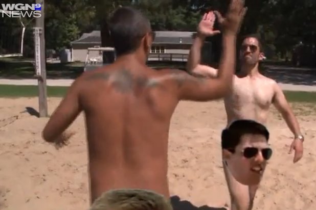 Nude Nudist Nudism - TV Sports Anchor Recreates 'Top Gun' Volley Ball Scene With ...