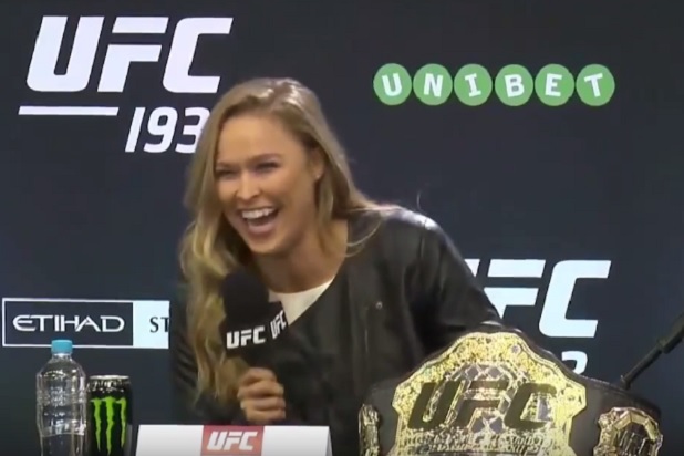 Ronda Rousey Makes Accidental Sex Joke During Press Conference (Video)