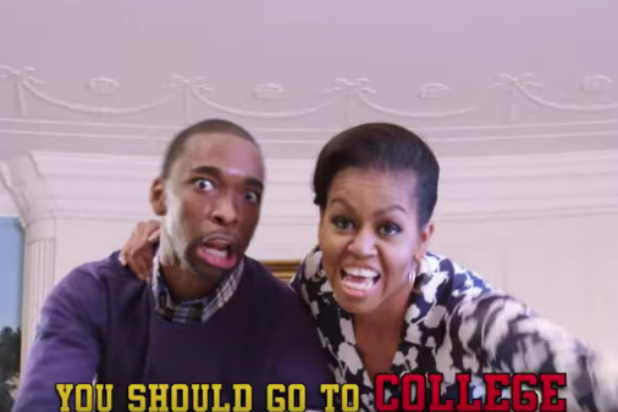 Michelle Obama Butt Fucking - Michelle Obama Raps With Jay Pharoah to Make Kids 'Go to College' (Video)