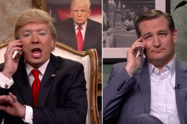 618px x 412px - Jimmy Fallon's Donald Trump Calls Annoyed Ted Cruz (Video)