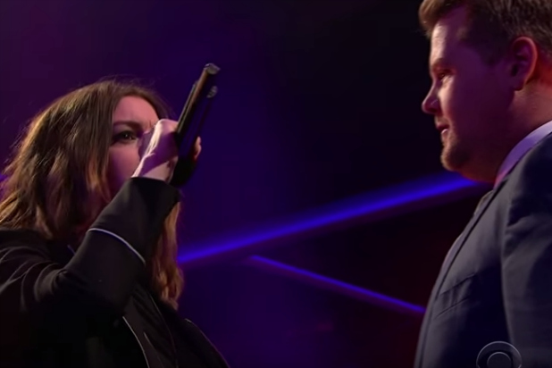 Anne Hathaway Porn Parody - Anne Hathaway, James Corden Diss Each Other Hard in Rap Battle (Video)