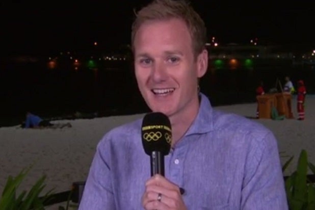 Rio Olympics Reporter Gets Flustered by Couple Maybe Having Sex Behind ...