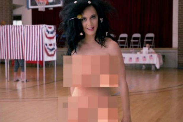 618px x 412px - Katy Perry Rocks the Vote â€“ Naked â€“ for Funny or Die (Video)