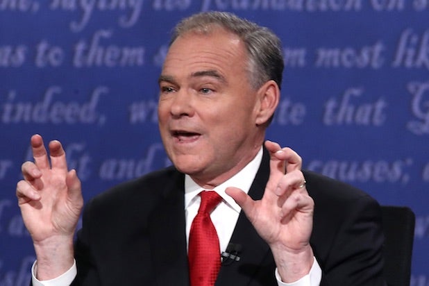 Tim Kaine: See His Funniest Hand Gestures From the VP Debate (Photos)