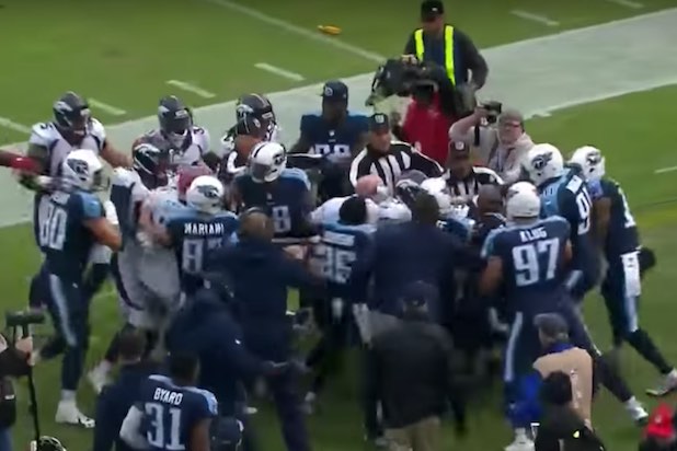 A huge fight breaks out in Broncos vs. Titans game (Videos)