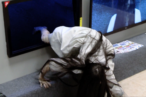 Prankzone Tv Sex - Watch Girl From 'The Ring' Crawl Out of TVs and Prank Shoppers (Video)