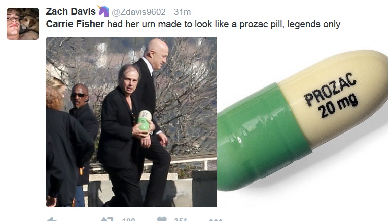 Carrie Fisher S Prozac Pill Urn Makes Fans Laugh Through The Tears