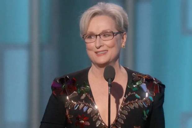 618px x 412px - Hollywood Heaps Praise on Meryl Streep's Anti-Trump Speech: 'True  Inspiration'