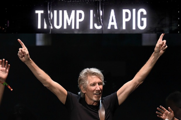 Pinky Xxx Cum Porn - Roger Waters Blasts 'Buffoon' POTUS With Neon Anti-Trump Images in Concert  (Video)