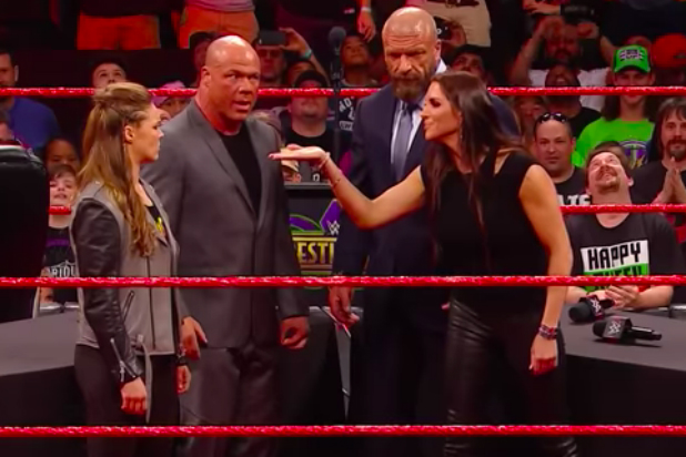 Watch Stephanie Mcmahon Slam Ronda Rousey Through A Table Video Images, Photos, Reviews