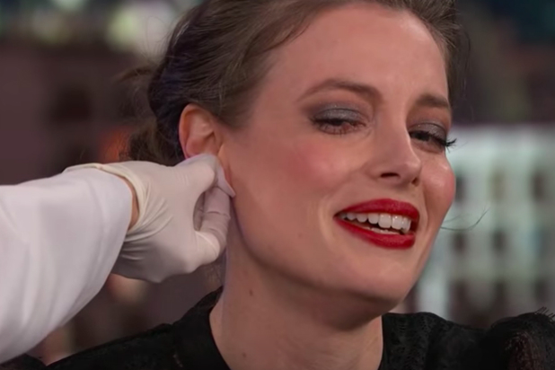 Gillian Jacobs Look Alike Porn - Watch Gillian Jacobs Get Her Ears Pierced on 'Jimmy Kimmel ...