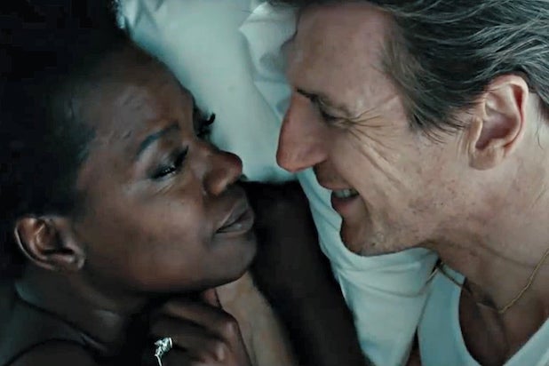 Pond Me Land Xxx - Viola Davis: Interracial Kiss With Liam Neeson in 'Widows ...