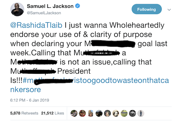 Samuel L Jackson Endorses Rashida Tlaib's 'Motherf---er' Comments About ...