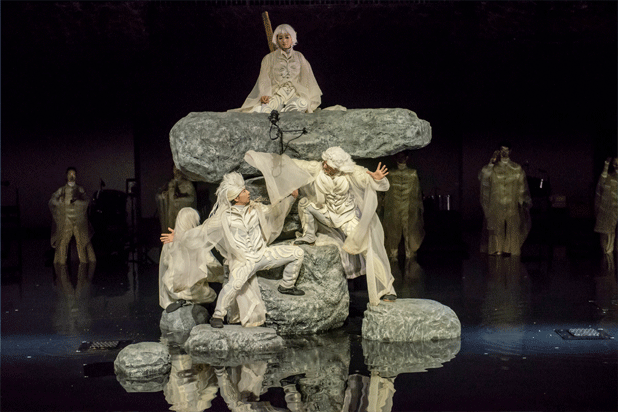 Antigone Theater Review East Meets West In Japanese Company S Noh Inspired Tragedy