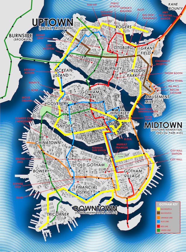 Detailed Map Of Gotham City How 'Joker' Designer Mapped Gotham With A Touch Of Dc Comics And A Lot Of  Old Nyc Squalor (Map)