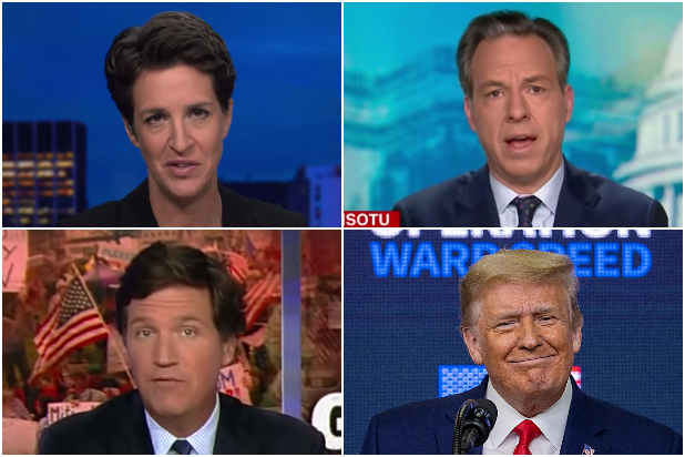 MSNBC's Rachel Maddow, CNN's Jake Tapper, Fox News' Tucker Carlson, Trump