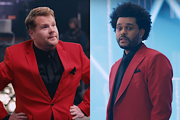 The Weeknd Gets Unsolicited Coaching From James Corden Before Super Bowl  Halftime Show (Video) - TheWrap