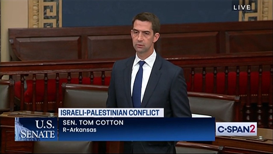 Tom Cotton Baselessly Accuses AP of Colluding With Terrorists After Gaza Airstrikes (Video)