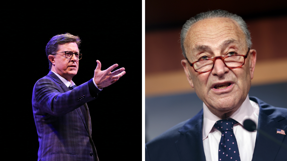 Stephen Colbert And Chuck Schumer's Backstage Dance Sparks Debate ...