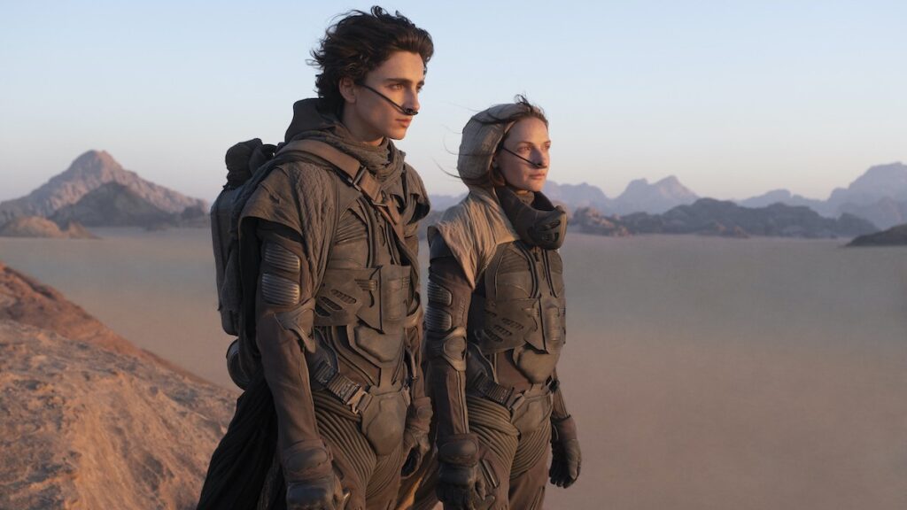 Timothee Chalamet and Rebecca Ferguson in Dune