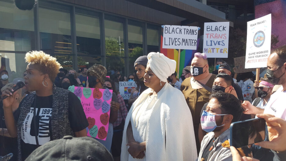 Dozens Protest Outside Netflix's LA Office Amid Staff Walkout Over Dave  Chappelle Special