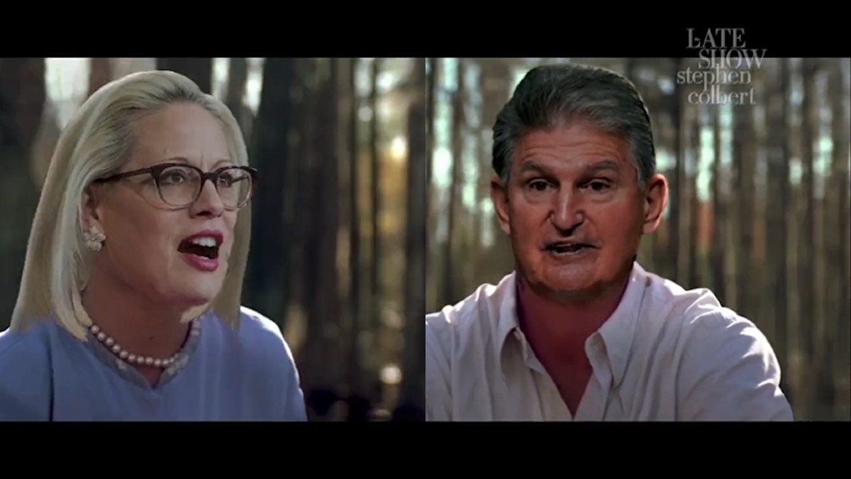 Colbert Remixes 'The Notebook' to Mock Joe Manchin and Kyrsten Sinema Breakup (Video)