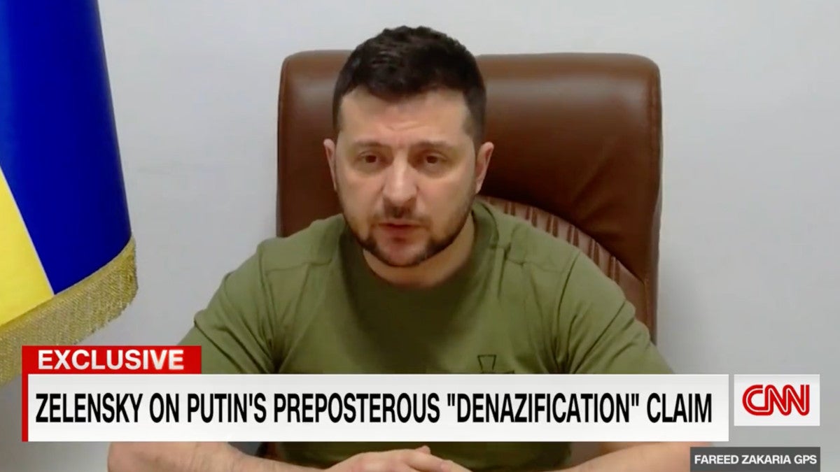 Zelenskyy Rips Putins Laughable Claims Of Neo Nazis In Ukrainian