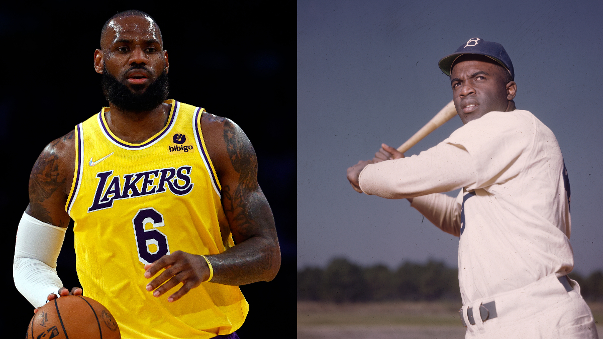 Lakers All-Star LeBron James Wears Jackie Robinson Dodgers Jersey For Black  History Month 