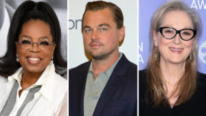 Oprah Winfrey, Leonardo DiCaprio and Meryl Streep