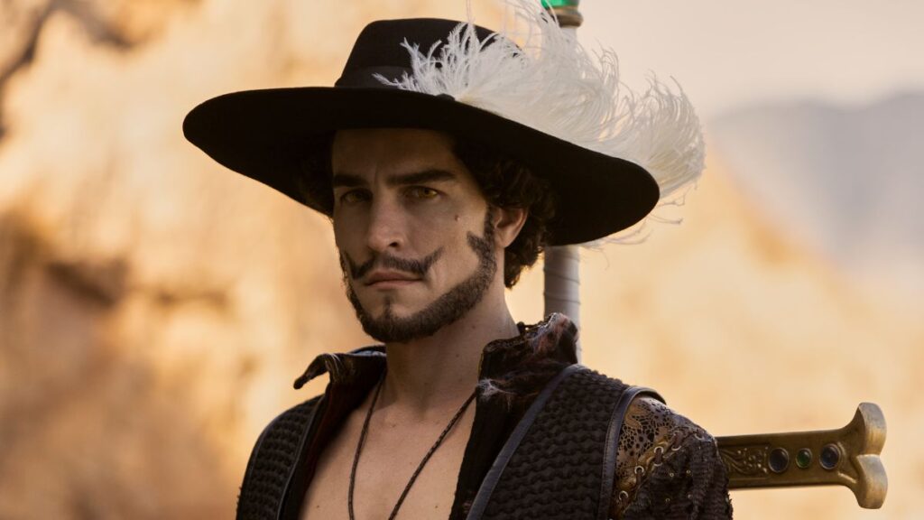 Steven Ward as Dracule Mihawk in Season One of "One Piece" (Photo credit: Netflix)