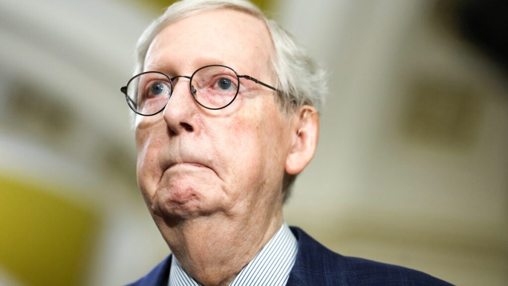 Mitch McConnell Barely Audible Over Shouts to 'Retire' and 'Shame on ...