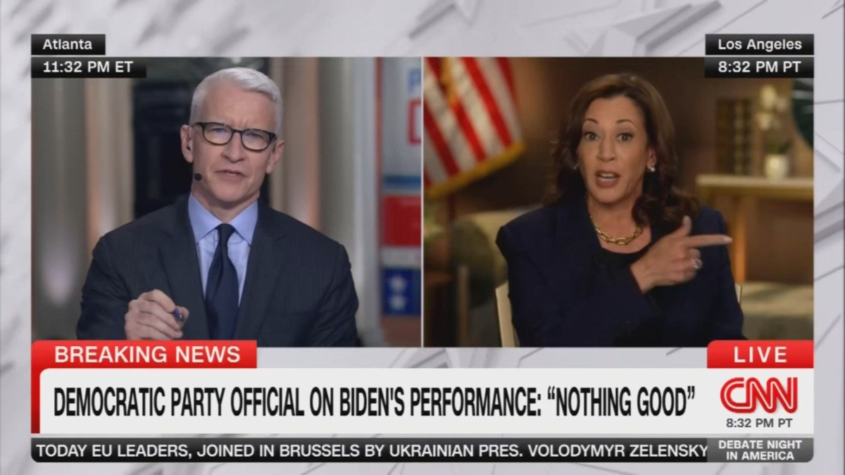 Exasperated Kamala Harris Spars With Anderson Cooper Over Joe Biden’s Debate Performance | Video