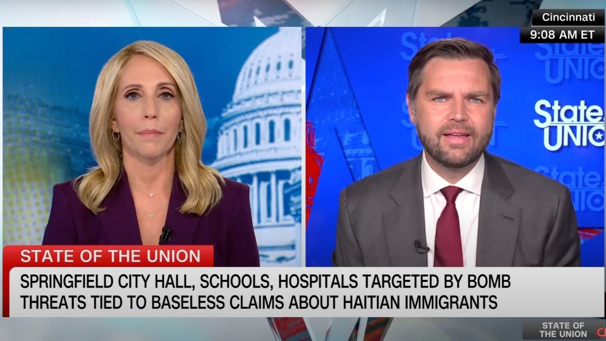 Dana Bash Shouts at JD Vance Over Immigrants Eating Pets Claims