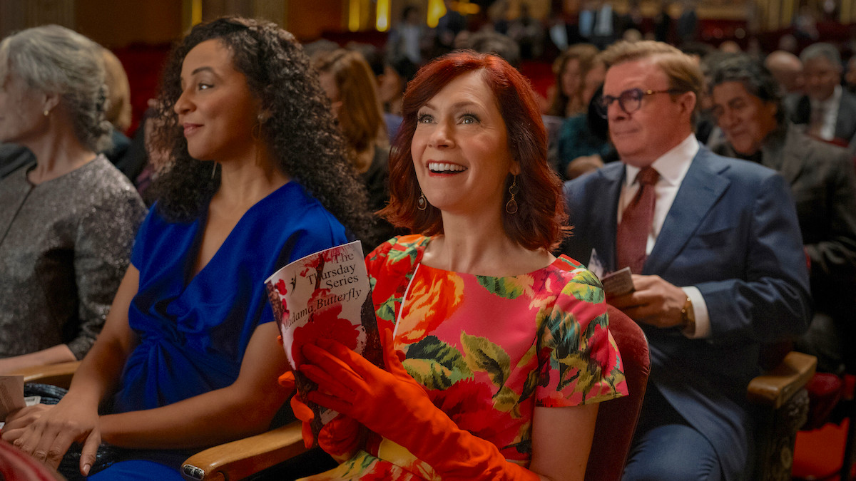 Elsbeth star Carrie Preston at the season two premiere, Nathan Lane