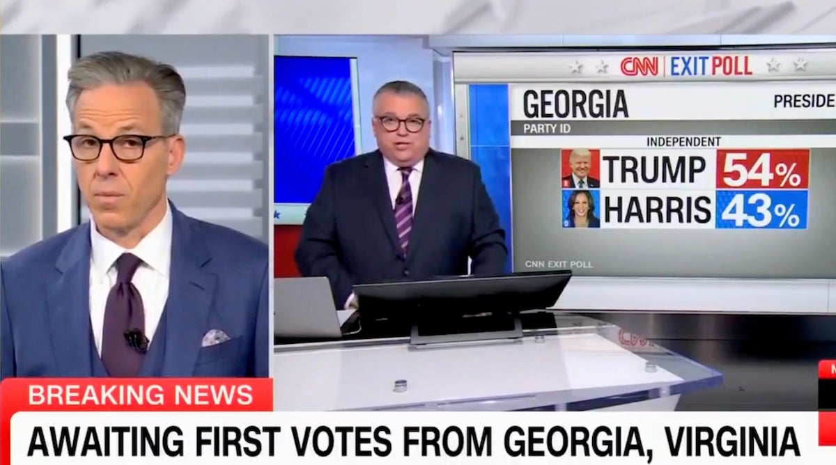 Jake Tapper Visibly Stunned by ‘Wild’ 20-Point Independent Swing Toward Trump in Georgia Exit Polling | Video