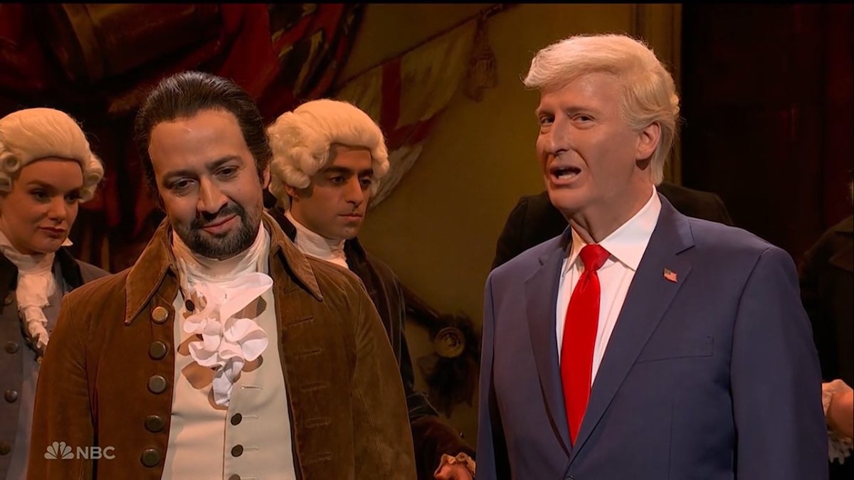 Trump Crashes Lin-Manuel Miranda’s ‘Hamilton’ Reprise in ‘SNL’ Cold Open: ‘Sniffing Distance From an EGOT’ | Video