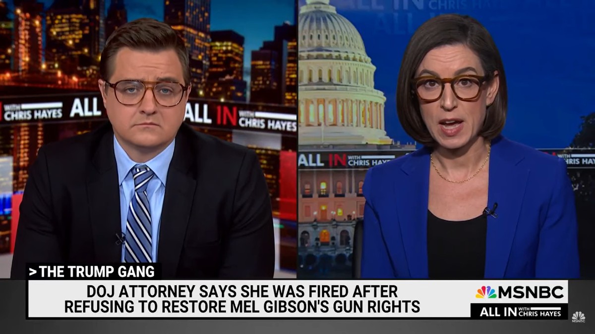 DoJ Lawyer Fired Over Mel Gibson Gun Rights Says We Should Be ‘Terrified’ About Silencing of Dissent Under Trump | Video