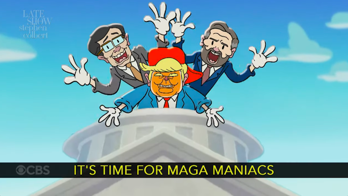 Stephen Colbert Debuts Zany ‘MAGA Maniacs’ Homage to Classic Warner Bros. ‘Toon ‘Animaniacs’